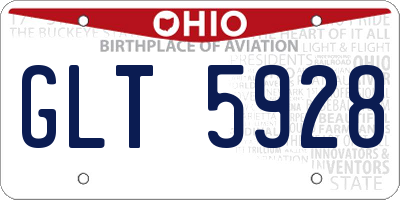 OH license plate GLT5928