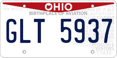 OH license plate GLT5937