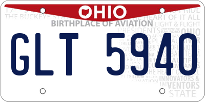 OH license plate GLT5940