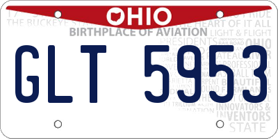 OH license plate GLT5953