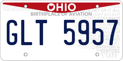 OH license plate GLT5957