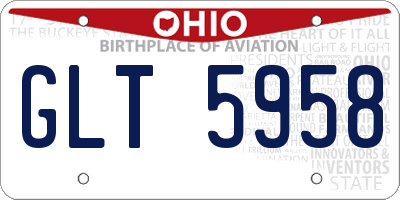 OH license plate GLT5958