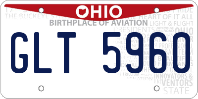 OH license plate GLT5960