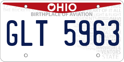 OH license plate GLT5963