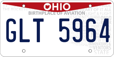 OH license plate GLT5964