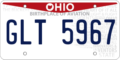 OH license plate GLT5967