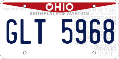OH license plate GLT5968