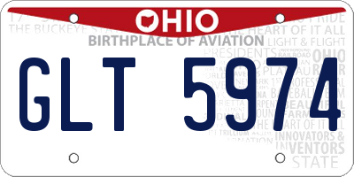 OH license plate GLT5974