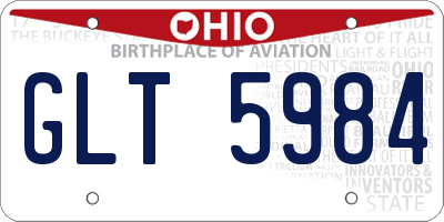 OH license plate GLT5984
