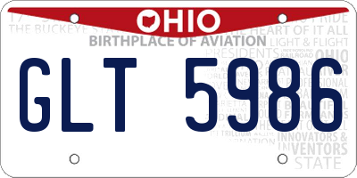 OH license plate GLT5986