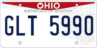 OH license plate GLT5990