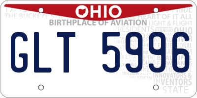 OH license plate GLT5996