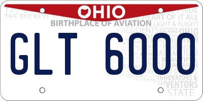 OH license plate GLT6000
