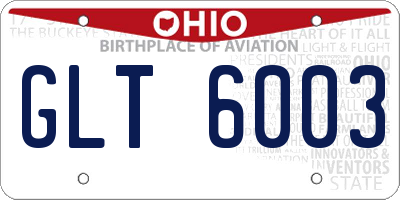 OH license plate GLT6003