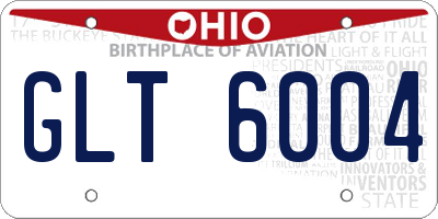 OH license plate GLT6004