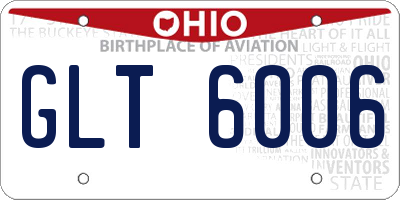 OH license plate GLT6006