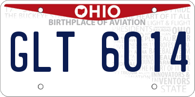 OH license plate GLT6014