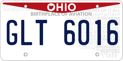 OH license plate GLT6016