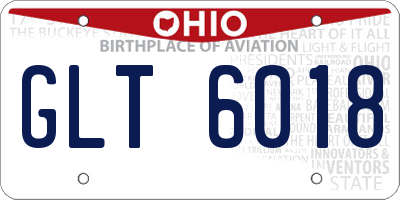 OH license plate GLT6018