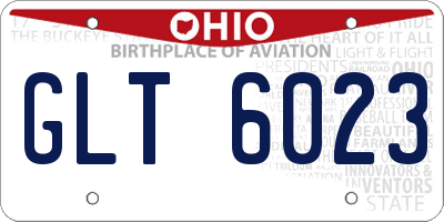 OH license plate GLT6023
