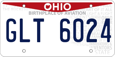 OH license plate GLT6024