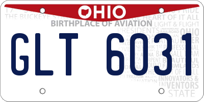 OH license plate GLT6031