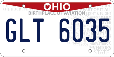 OH license plate GLT6035