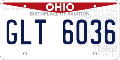 OH license plate GLT6036