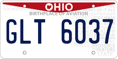 OH license plate GLT6037