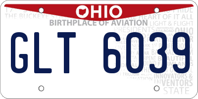 OH license plate GLT6039