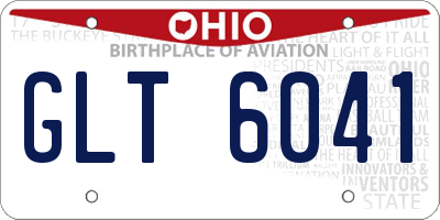 OH license plate GLT6041