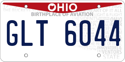 OH license plate GLT6044