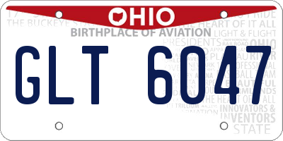 OH license plate GLT6047