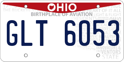OH license plate GLT6053