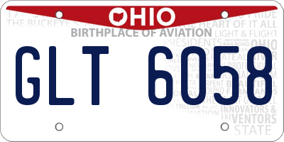 OH license plate GLT6058