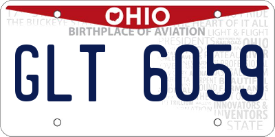 OH license plate GLT6059