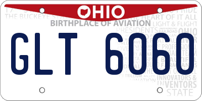 OH license plate GLT6060
