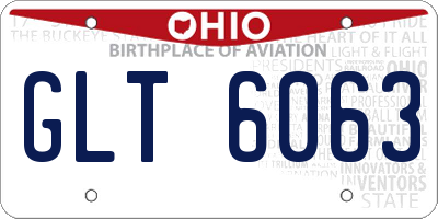 OH license plate GLT6063