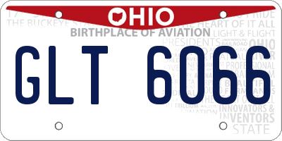 OH license plate GLT6066