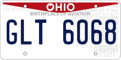 OH license plate GLT6068