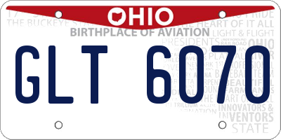 OH license plate GLT6070