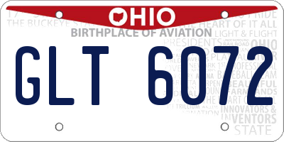 OH license plate GLT6072