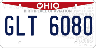 OH license plate GLT6080