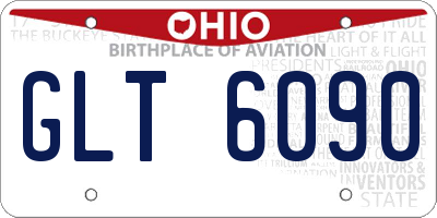 OH license plate GLT6090