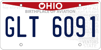 OH license plate GLT6091