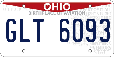 OH license plate GLT6093