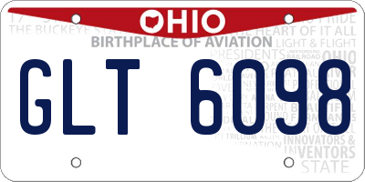 OH license plate GLT6098