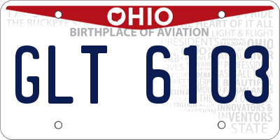 OH license plate GLT6103
