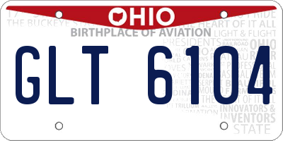 OH license plate GLT6104