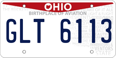 OH license plate GLT6113